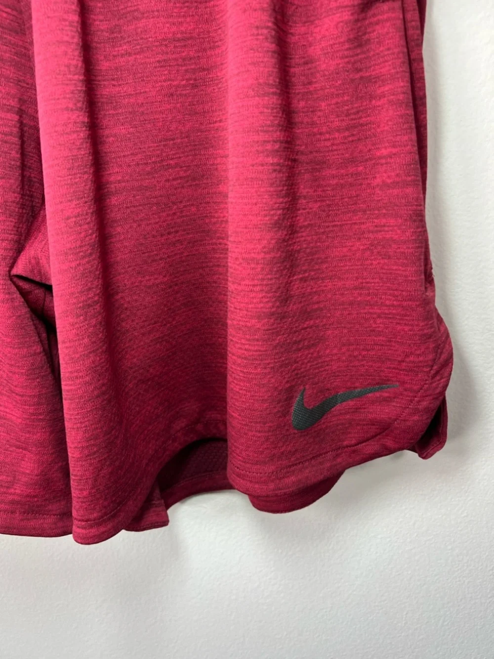 Nike Dri-Fit Athletic Shorts Heathered Red Pull On Pockets Stretch Athleisure XL
